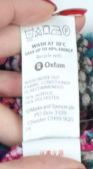 Additional view of Marks & Spencer girls’ pink fair isle knit cardigan 12-18 months
