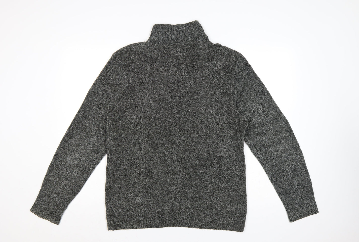 Next Men’s Grey M Half Zip High Neck Knit Pullover Jumper