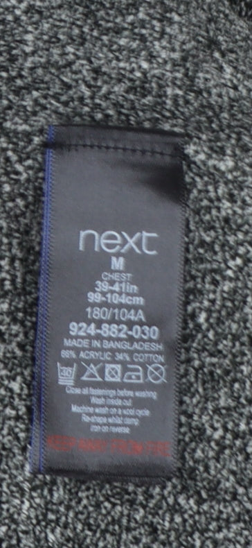 Next Men’s Grey M Half Zip High Neck Knit Pullover Jumper