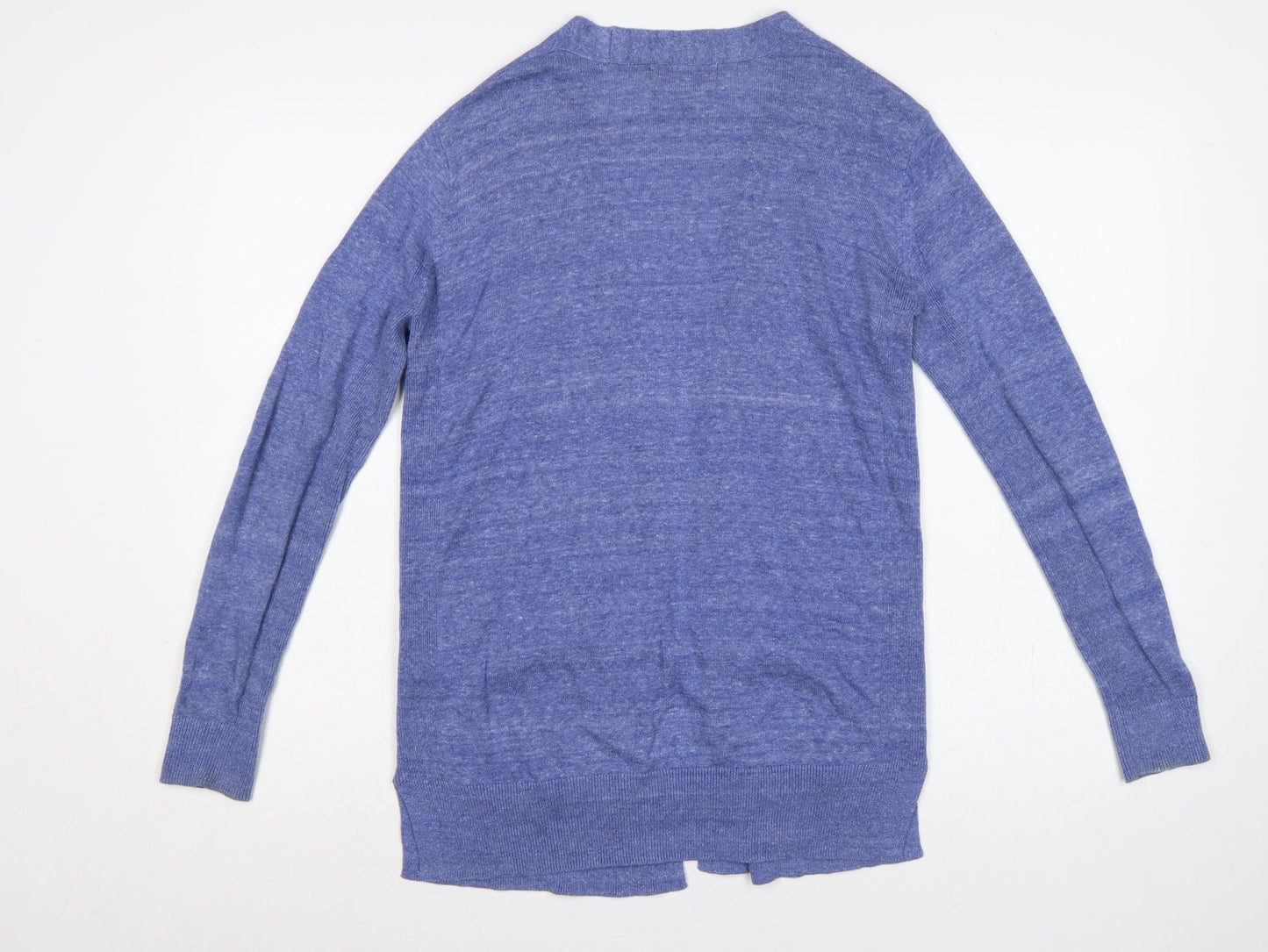 Marks and Spencer Women Blue Size 12 Open Cotton Knit Cardigan