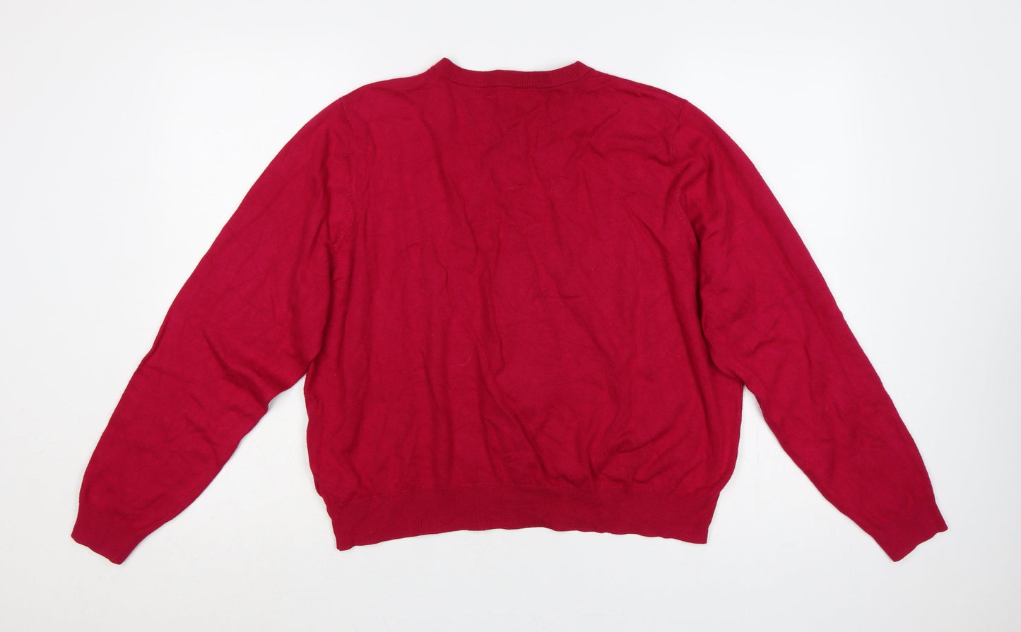 Marks & Spencer Women Red Size 22 Button Knit Cardigan Long Sleeve