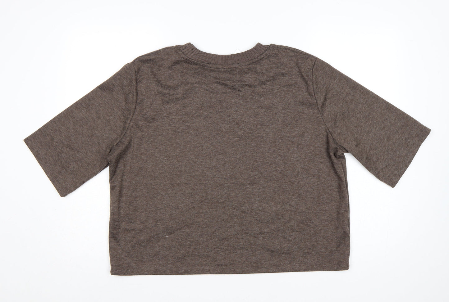 Pepco Women Brown Size 14 Knit Bell Sleeve Crew Neck Jumper NWT