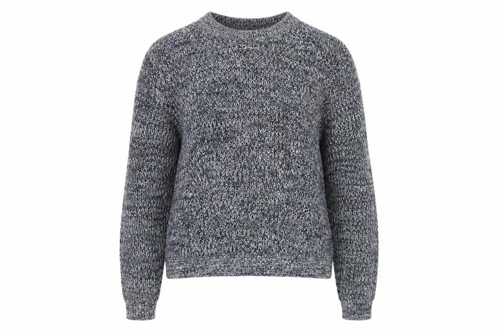 H&M Women Grey Marl Chunky Knit Crew Neck Pullover Jumper M