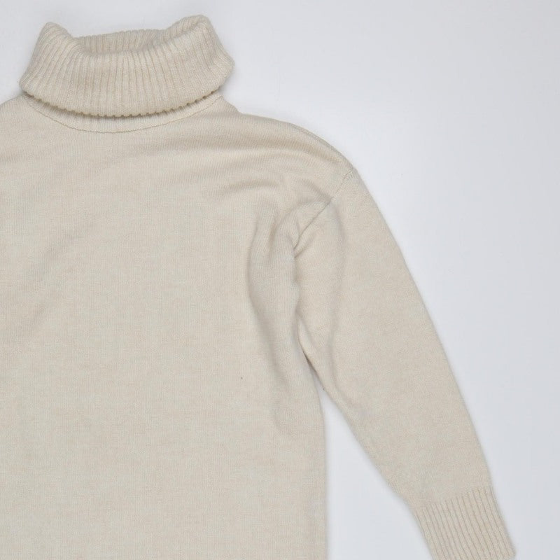 New Look Women Ivory S Roll Neck Longline Knit Tunic Jumper