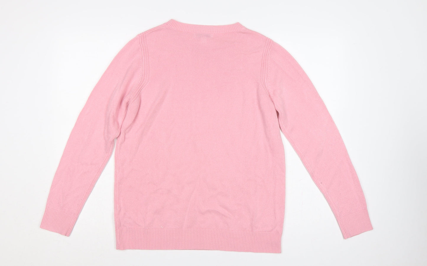 Marks and Spencer Women Pink Size 12 Crew Neck Raglan Knit Jumper