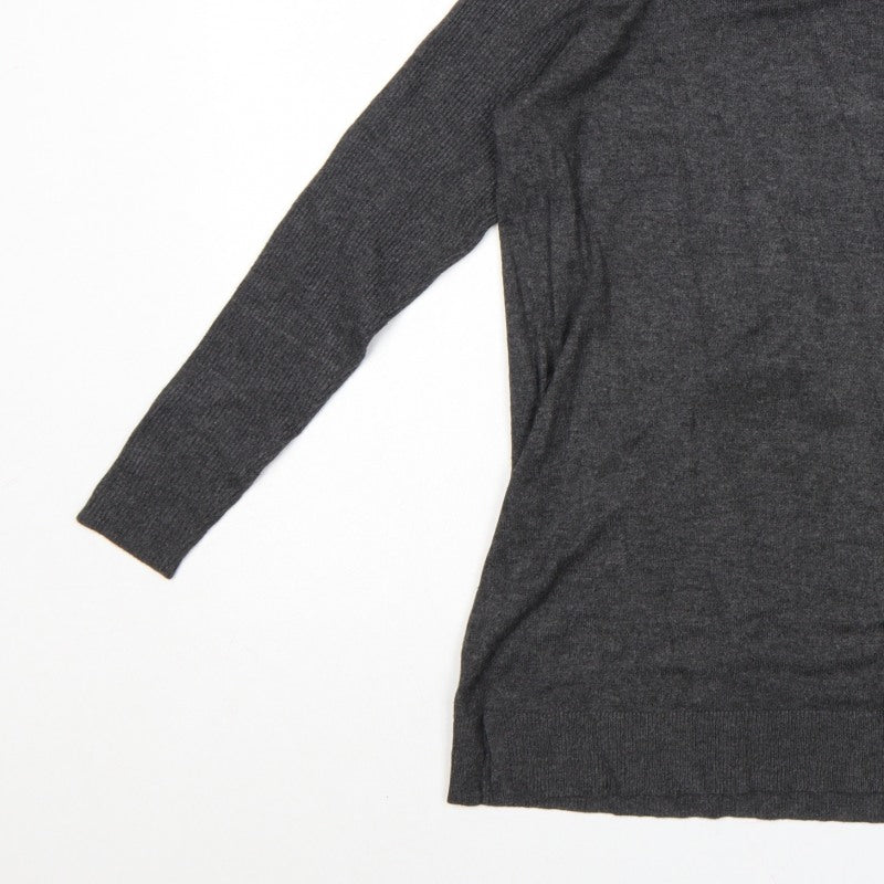 Bonmarché Women's Grey S Roll Neck Long Sleeve Tunic Jumper