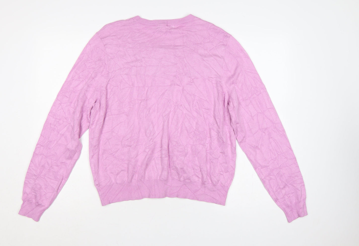M&S Women’s Pink Size 20 Button Front Round Neck Knit Cardigan