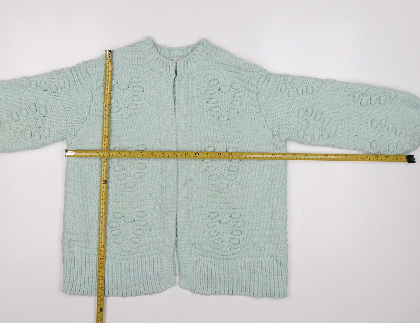 River Island Women Green Size S Chunky Knit Open Cardigan
