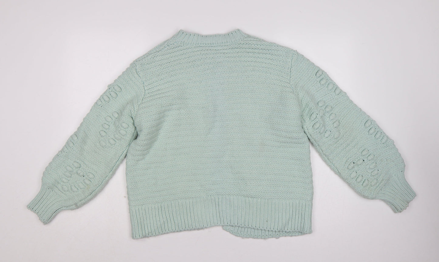 River Island Women Green Size S Chunky Knit Open Cardigan