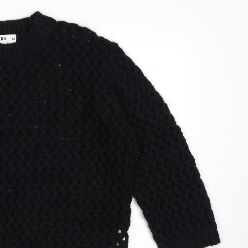 Rita Ora Women’s Black UK 12 Chunky Knit Round Neck Jumper