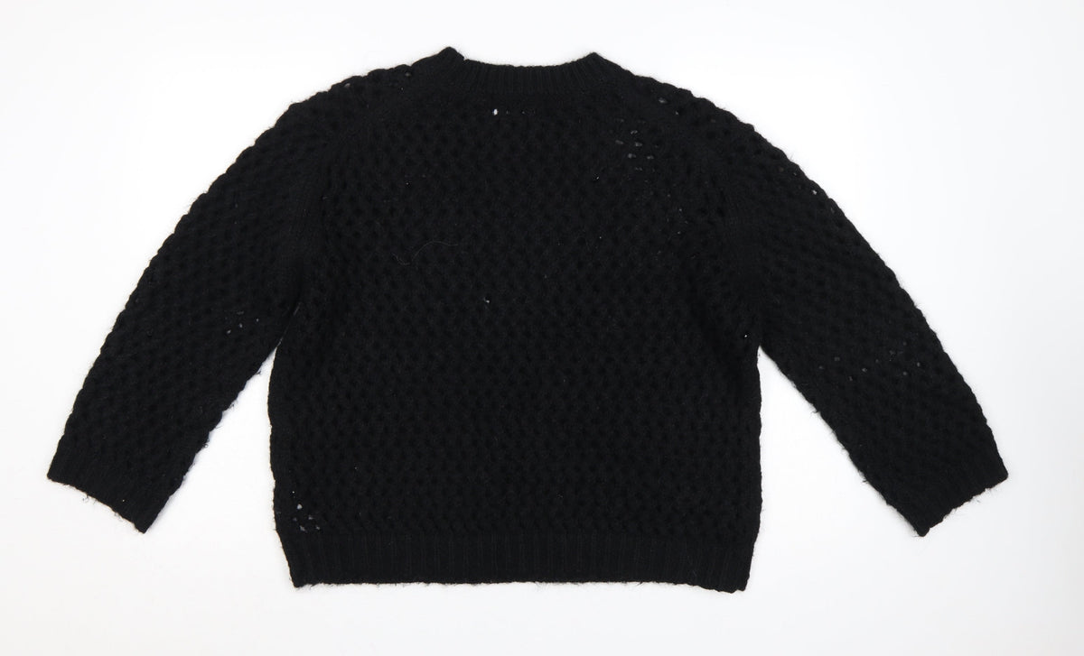 Rita Ora Women’s Black UK 12 Chunky Knit Round Neck Jumper