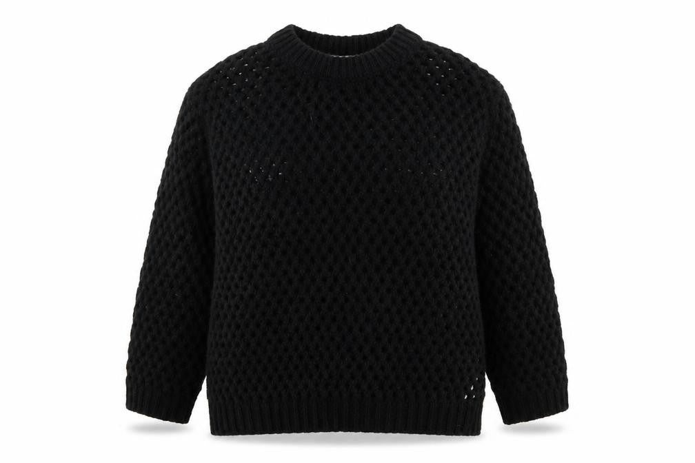 Rita Ora Women’s Black UK 12 Chunky Knit Round Neck Jumper