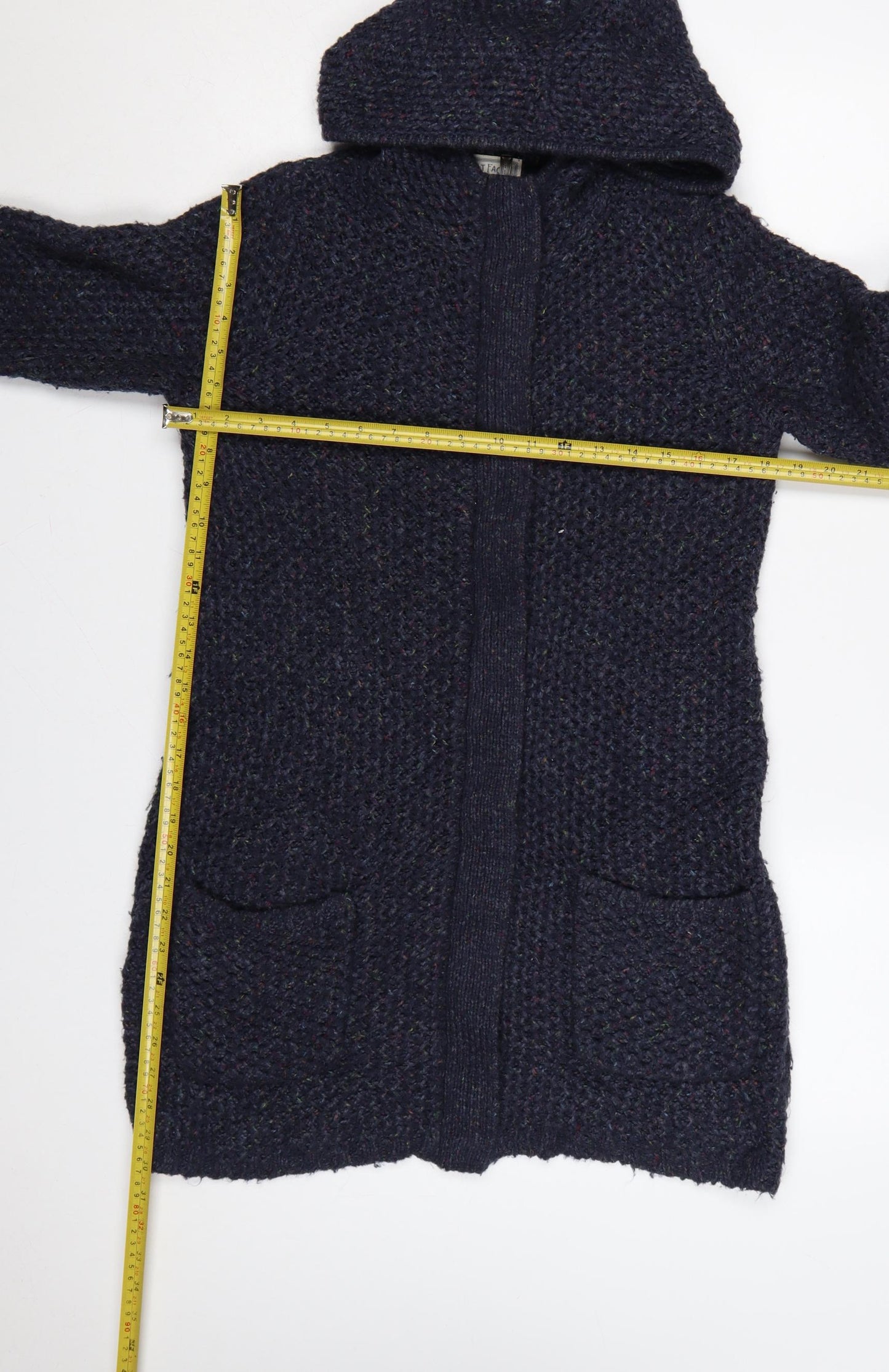 Fat Face Women’s Blue UK 8 Hooded Chunky Knit Zip Cardigan