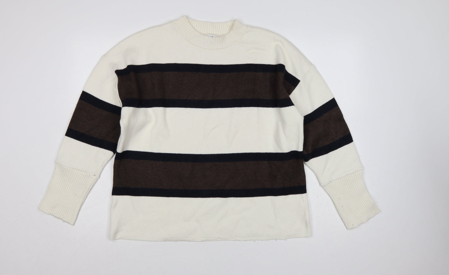 Next Women Multicoloured UK 18 Striped Crew Neck Pullover Jumper