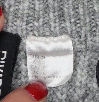 H&M Women Grey S Rib Knit Balloon Sleeve Pullover Jumper