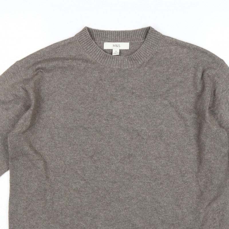 Marks and Spencer Women’s Brown M Crew Neck Knit Pullover Jumper