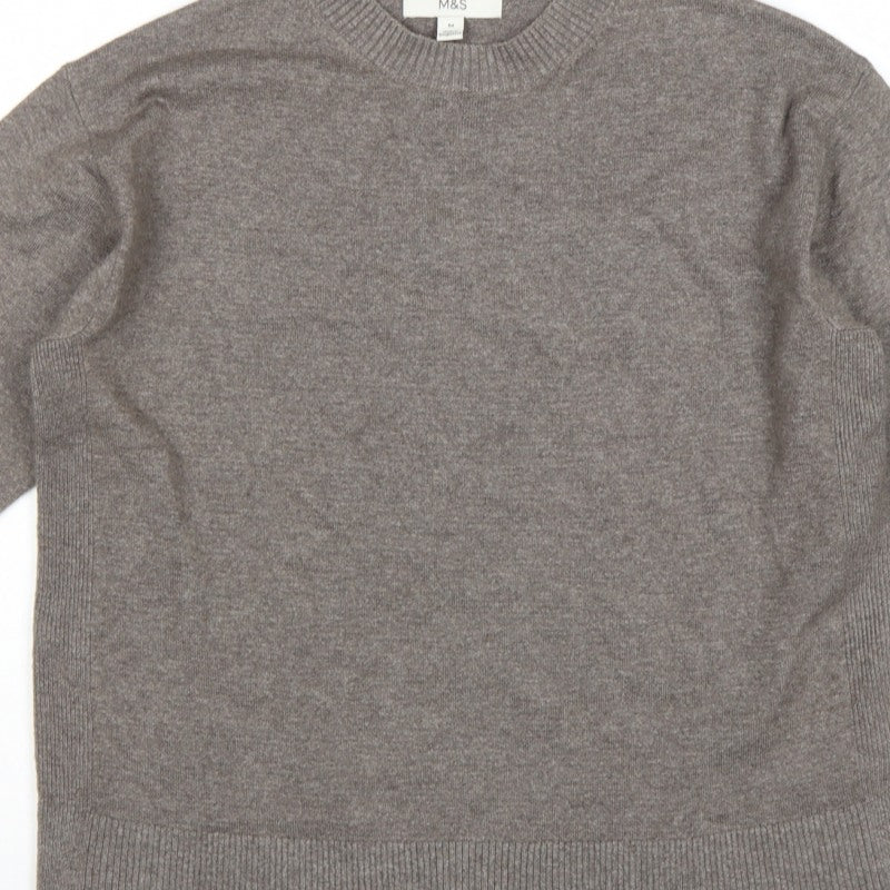 Marks and Spencer Women’s Brown M Crew Neck Knit Pullover Jumper