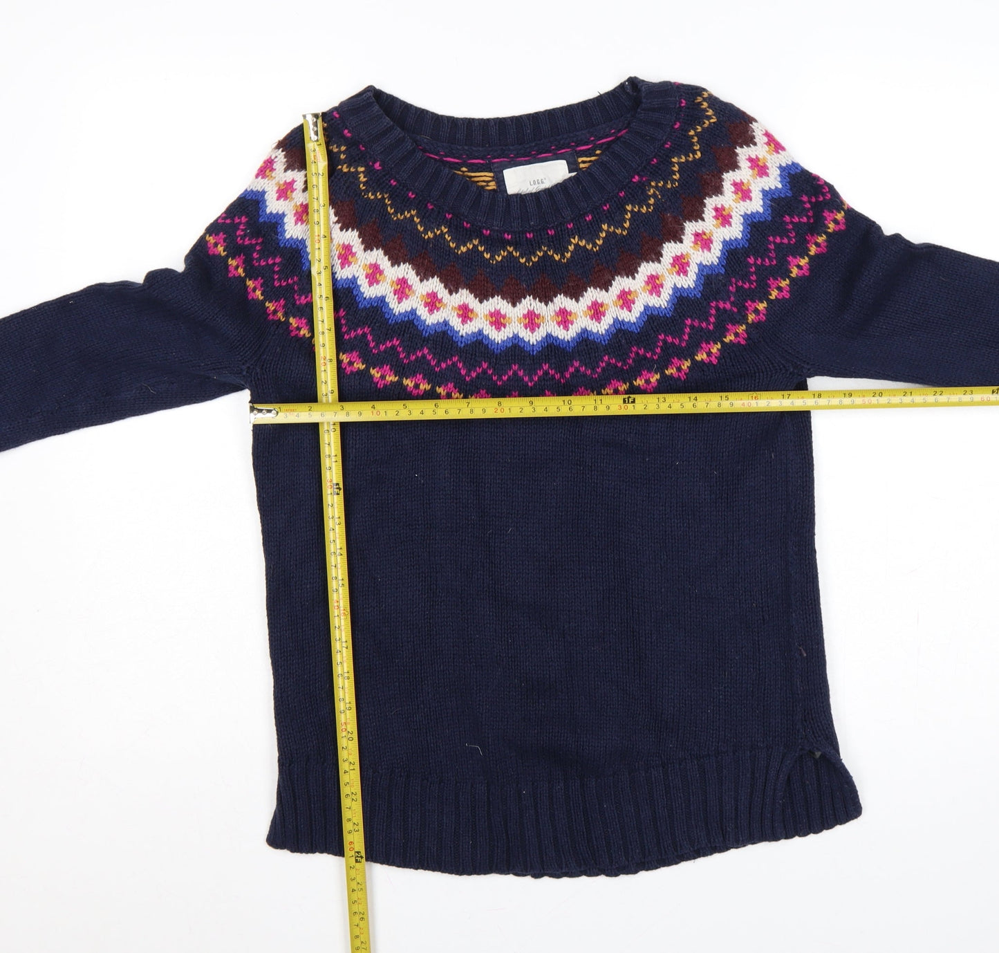H&M Women’s Multicoloured M Fair Isle Crew Neck Knit Jumper