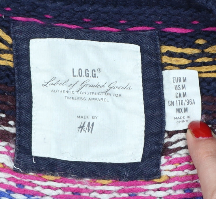 H&M Women’s Multicoloured M Fair Isle Crew Neck Knit Jumper