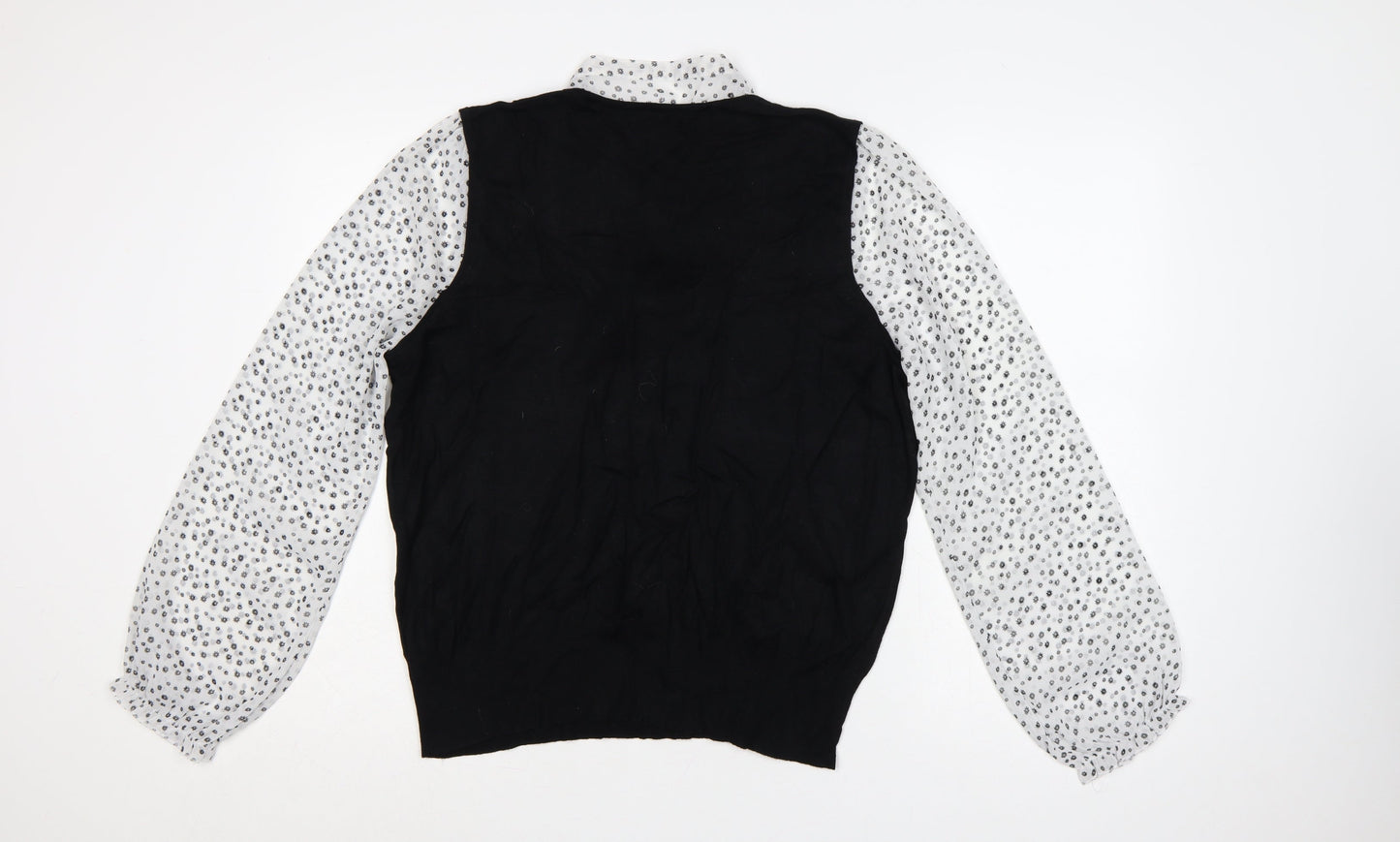 Papaya Women’s Black Size 20 Floral Chiffon Sleeve V-Neck Jumper