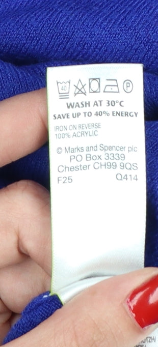 Marks and Spencer Women’s Blue Size 20 Crew Neck Raglan Knit Jumper