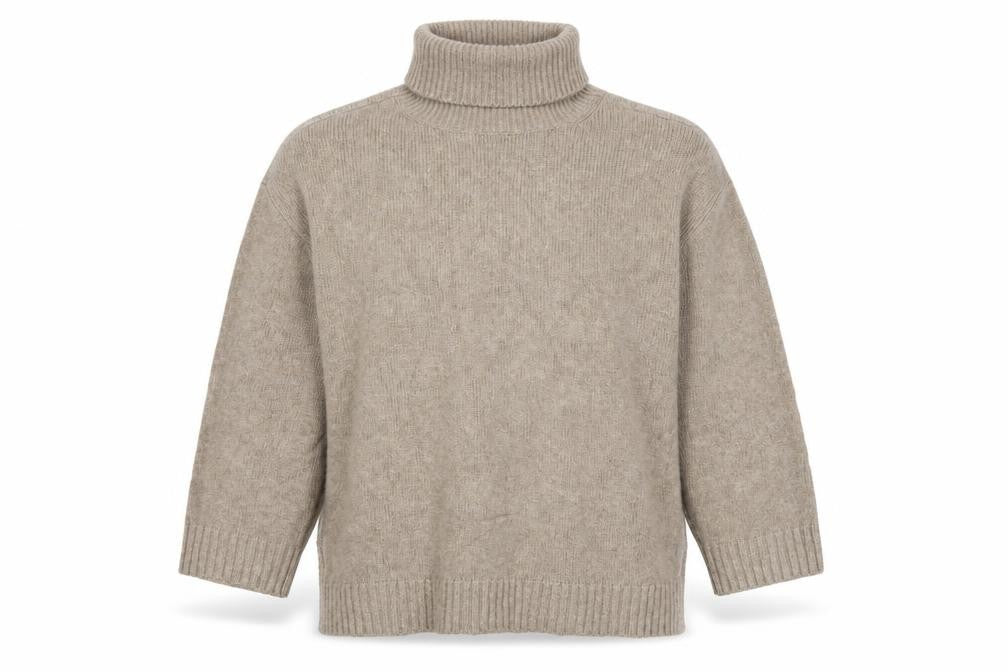 Marks & Spencer Women Beige XL Roll Neck Knit Jumper