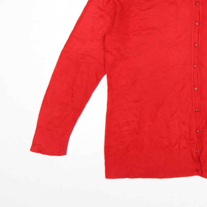 BHS Women’s Red Size 20 Round Neck Button Knit Cardigan