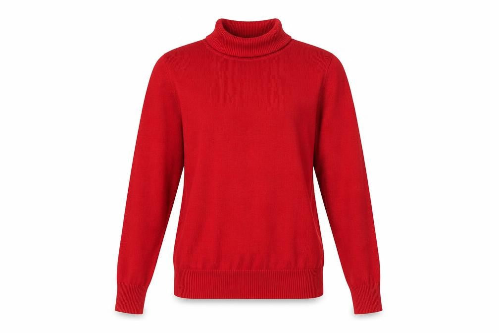 Papaya Women Red Size 8 Roll Neck Fine Knit Pullover Jumper