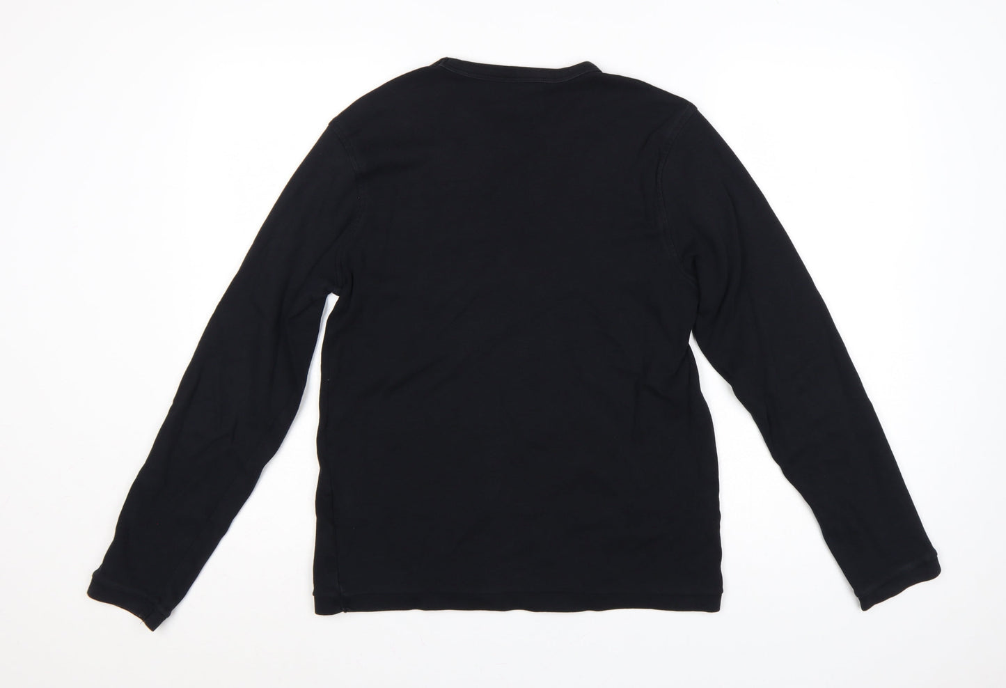 River Island Men’s Black M Long Sleeve Embroidered V-Neck T-Shirt
