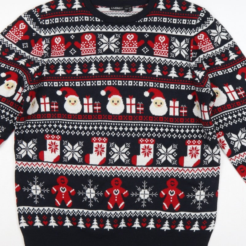 Livergy Men’s Multicoloured M Christmas Fair Isle Crew Neck Jumper