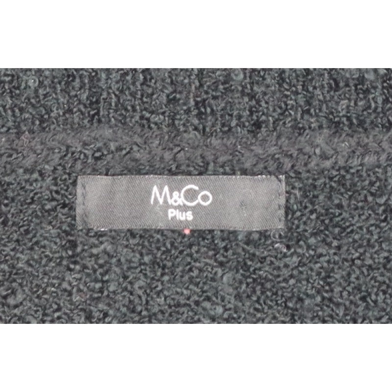 M&Co Women’s Black Size 28 Christmas Robin Sequin Knit Jumper