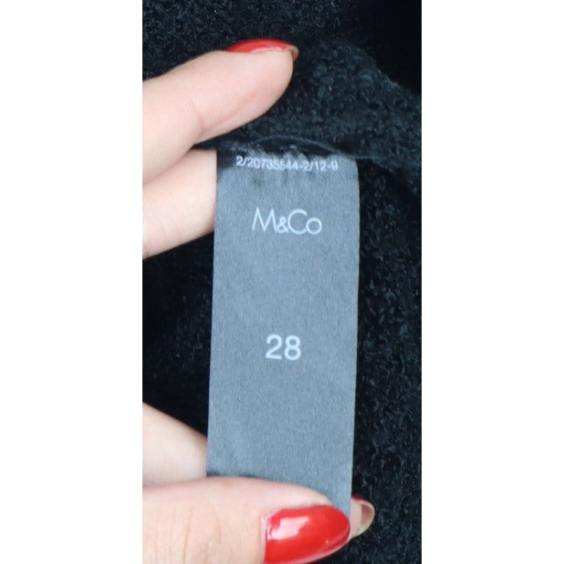 M&Co Women’s Black Size 28 Christmas Robin Sequin Knit Jumper