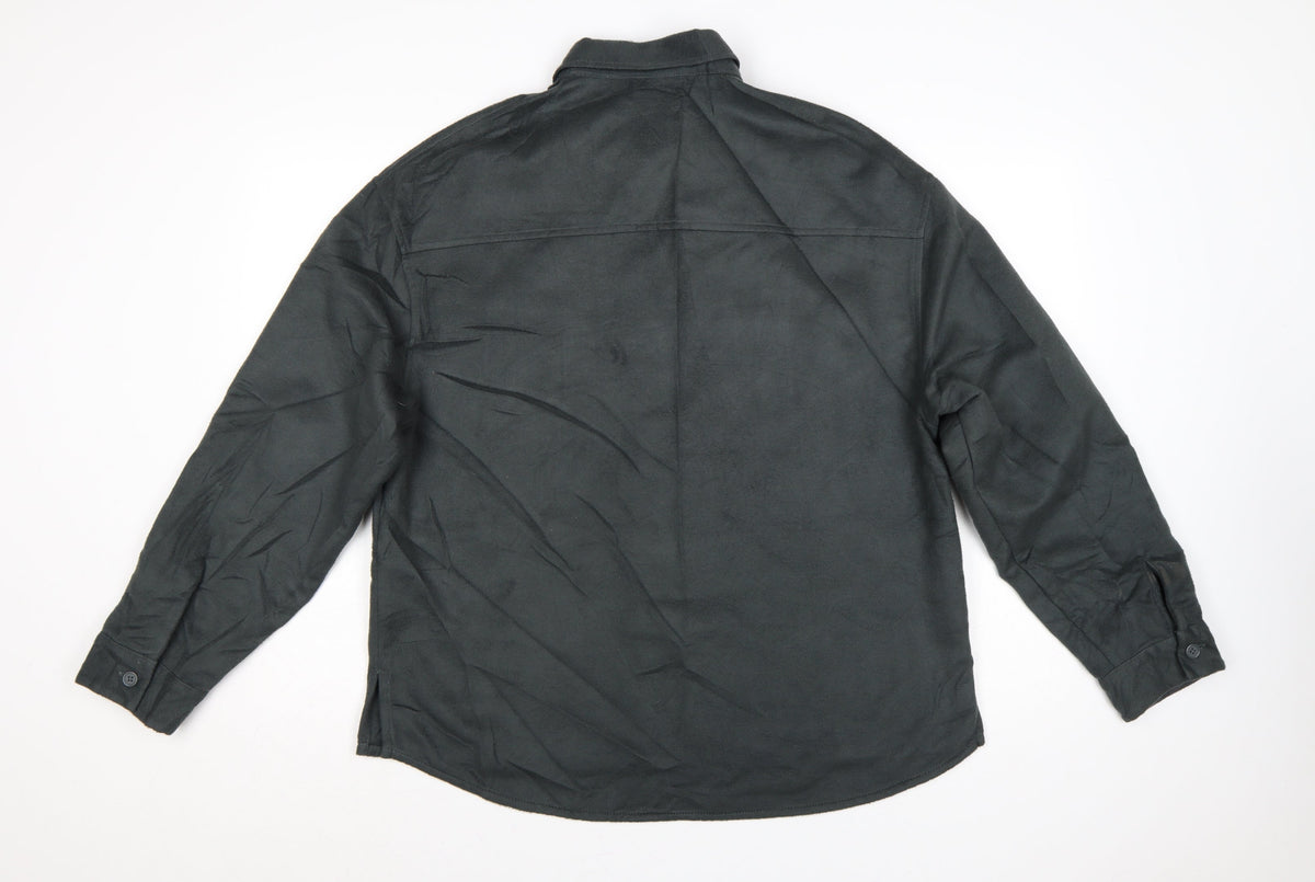 COLLUSION Women’s Black UK 8 Relaxed Button-Up Pocket Shirt
