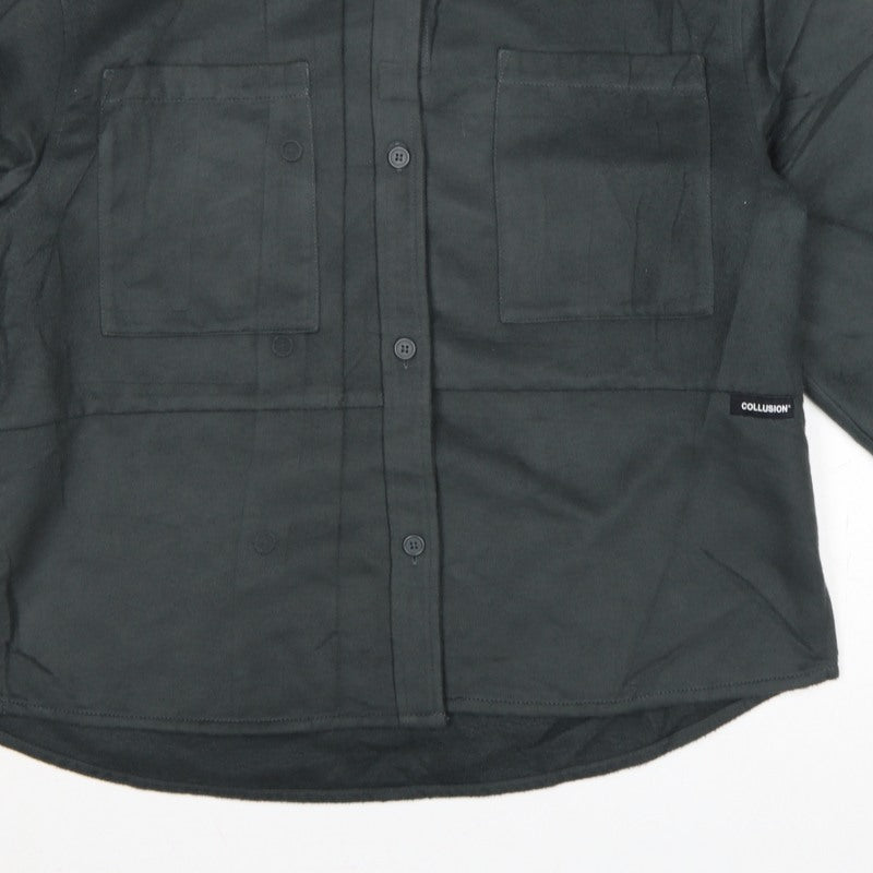 COLLUSION Women’s Black UK 8 Relaxed Button-Up Pocket Shirt