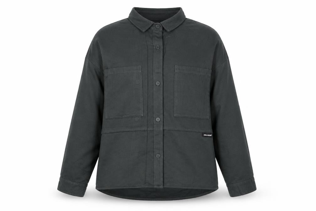 COLLUSION Women’s Black UK 8 Relaxed Button-Up Pocket Shirt