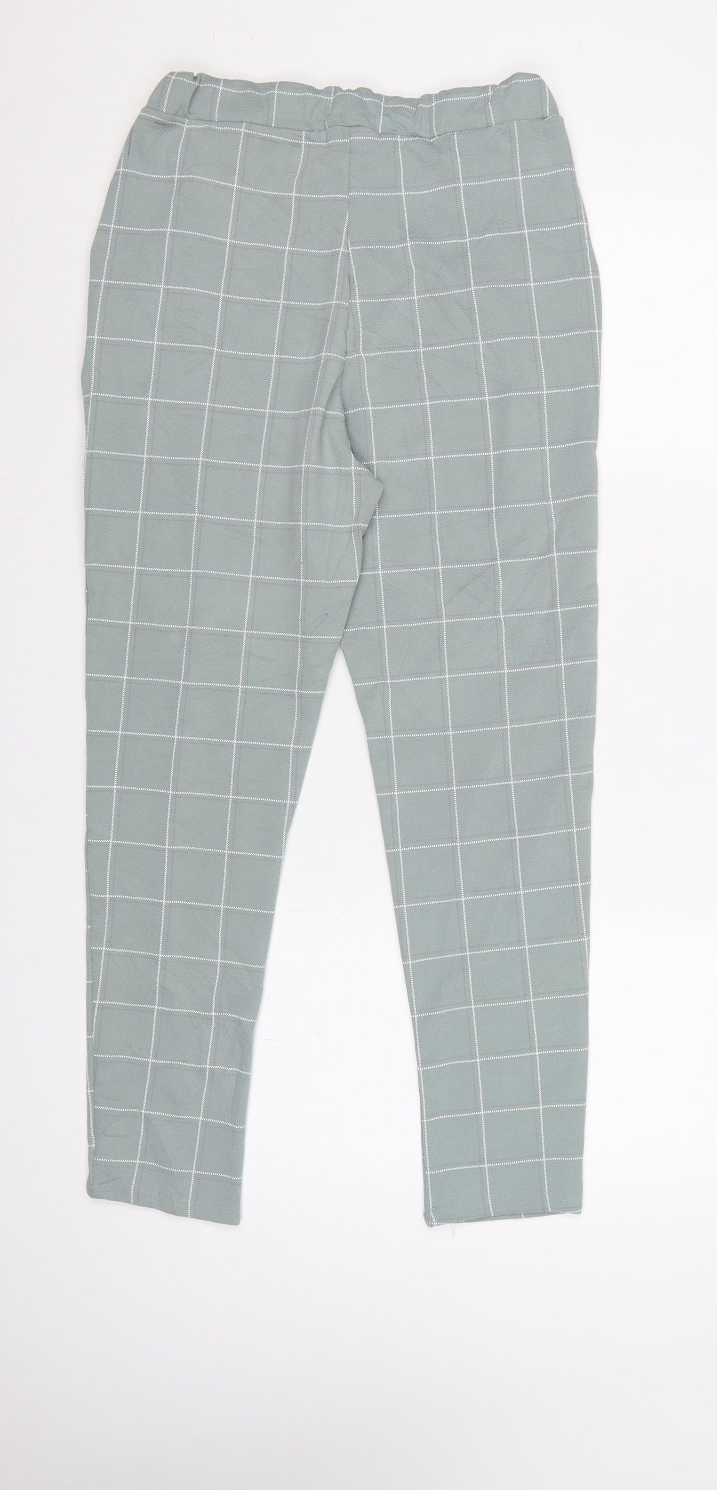 I Saw It First Women Green UK 8 Check Paperbag Tapered Trousers
