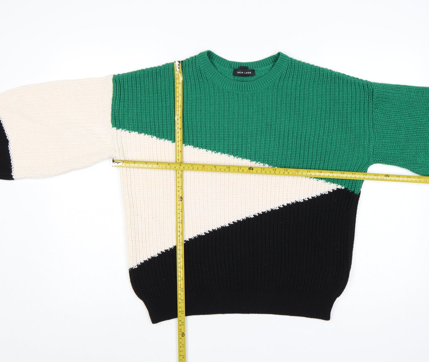 New Look Women’s Multicoloured Geometric Knit Jumper S