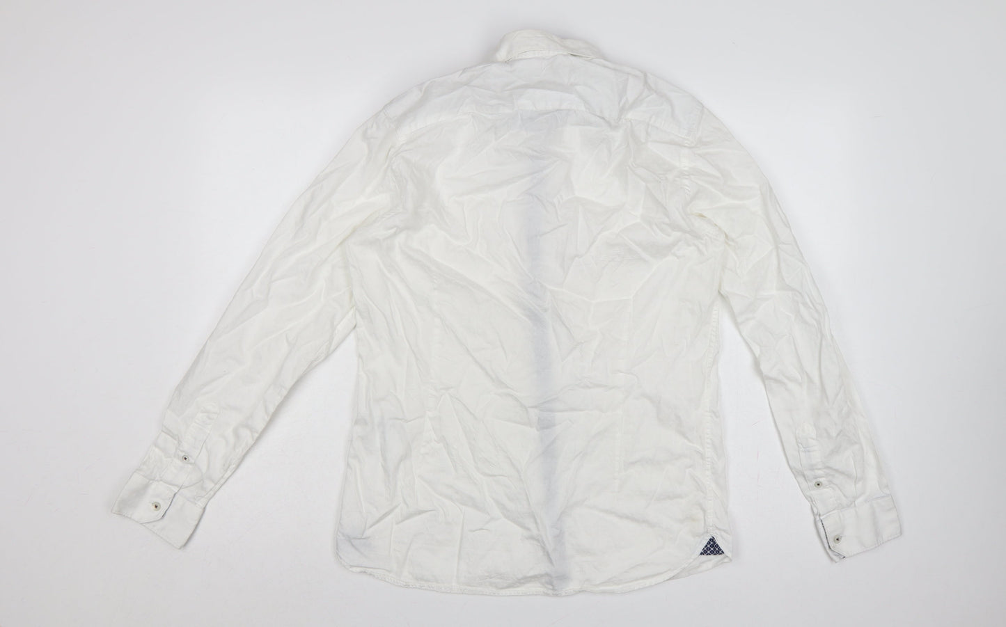 Ted Baker Men’s White Size L Cotton Button-Up Long Sleeve Shirt