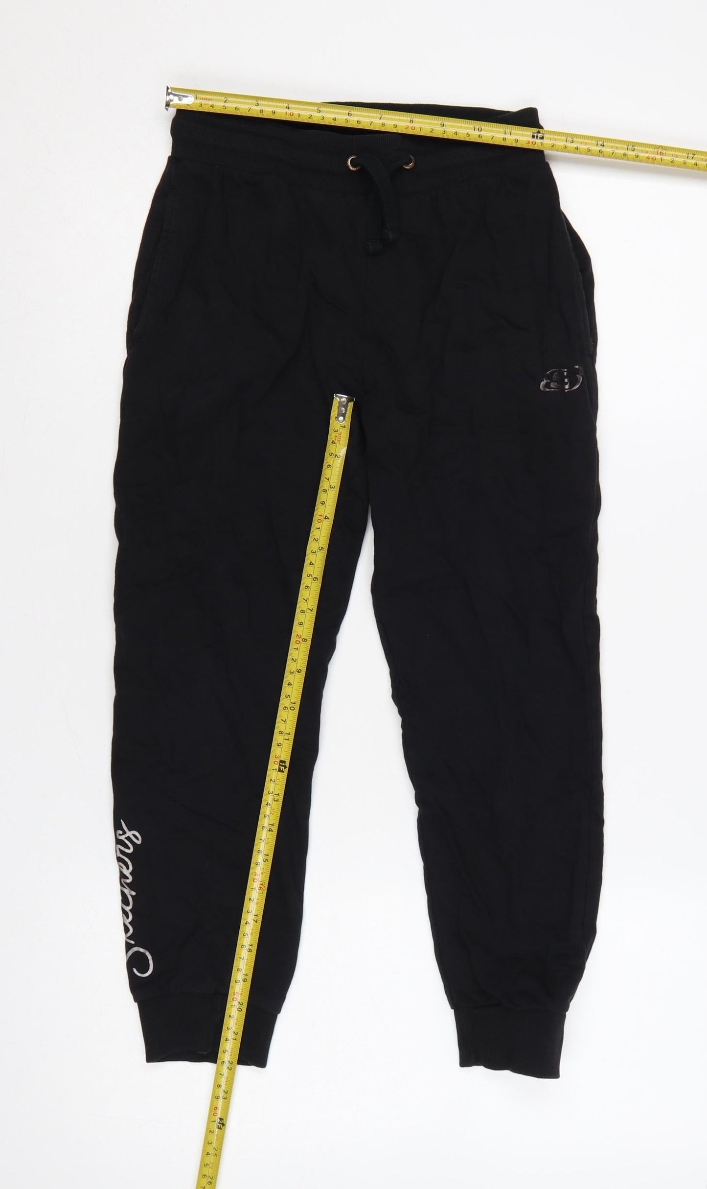 Skechers Girls Black Jogger Trousers 10-11 Years Cotton Drawstring