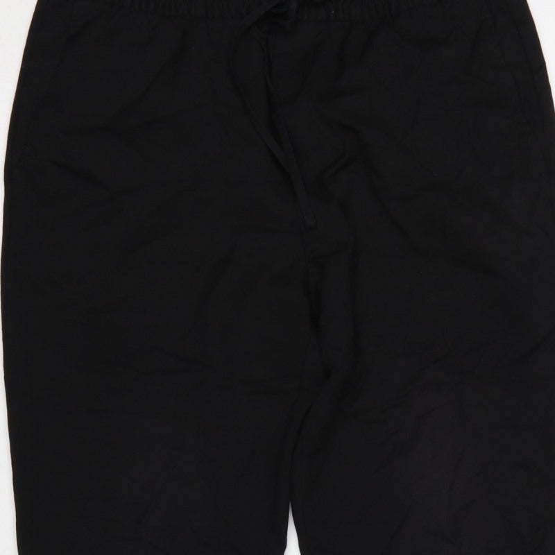 Additional view of H&M Men's Black Slim Fit Jogger Trousers, size S, Drawstring