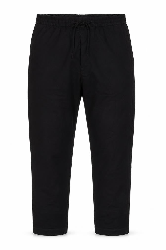 Front view of H&M Men's Black Slim Fit Jogger Trousers, size S, Drawstring