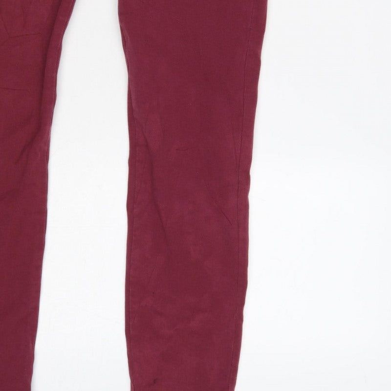 Joules Women's Red UK 10 Tapered Slim Trousers with Pockets