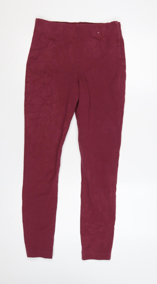 Joules Women's Red UK 10 Tapered Slim Trousers with Pockets