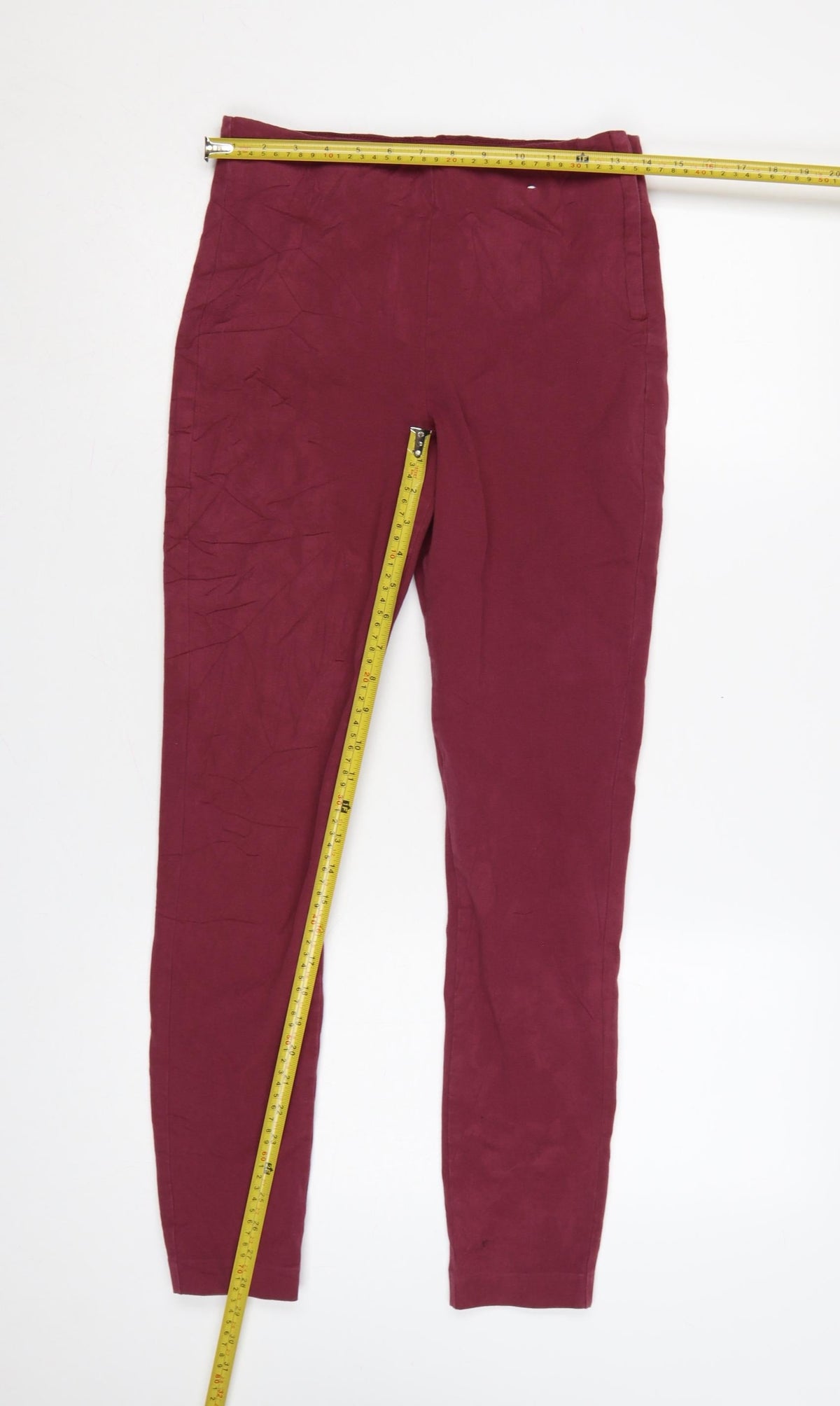 Joules Women's Red UK 10 Tapered Slim Trousers with Pockets