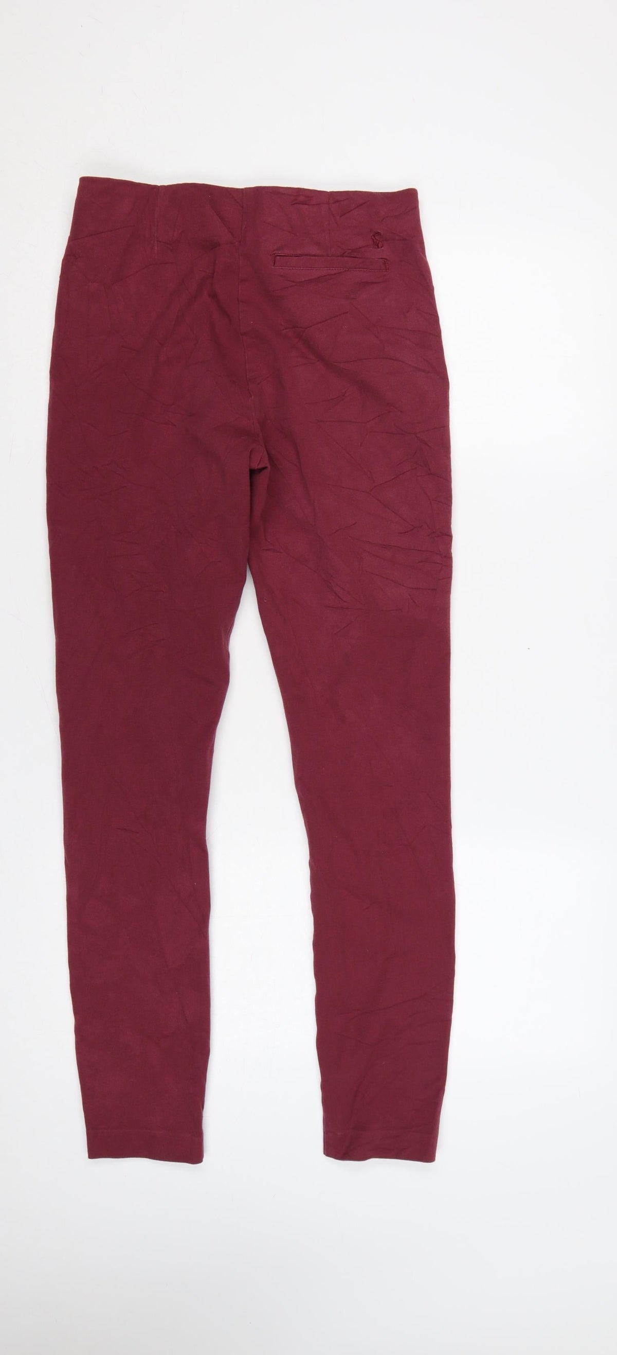 Joules Women's Red UK 10 Tapered Slim Trousers with Pockets