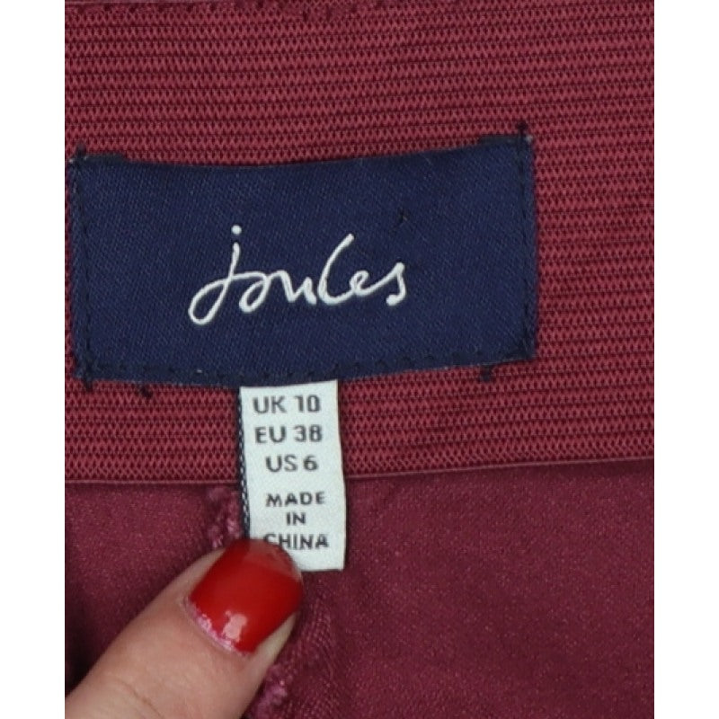 Joules Women's Red UK 10 Tapered Slim Trousers with Pockets
