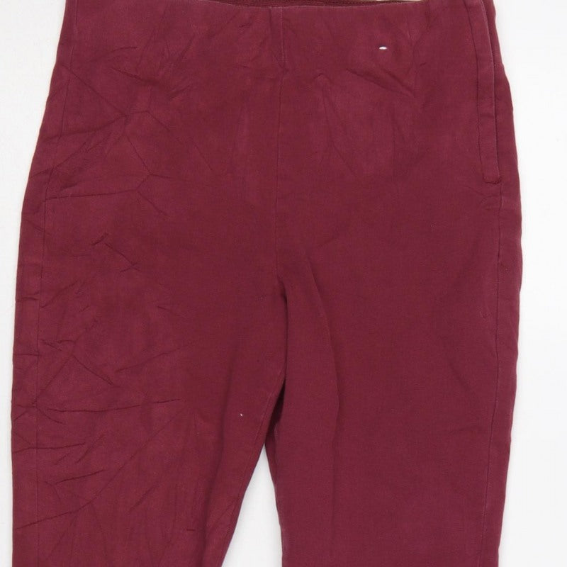 Joules Women's Red UK 10 Tapered Slim Trousers with Pockets