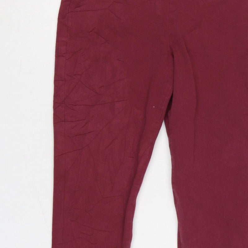 Joules Women's Red UK 10 Tapered Slim Trousers with Pockets