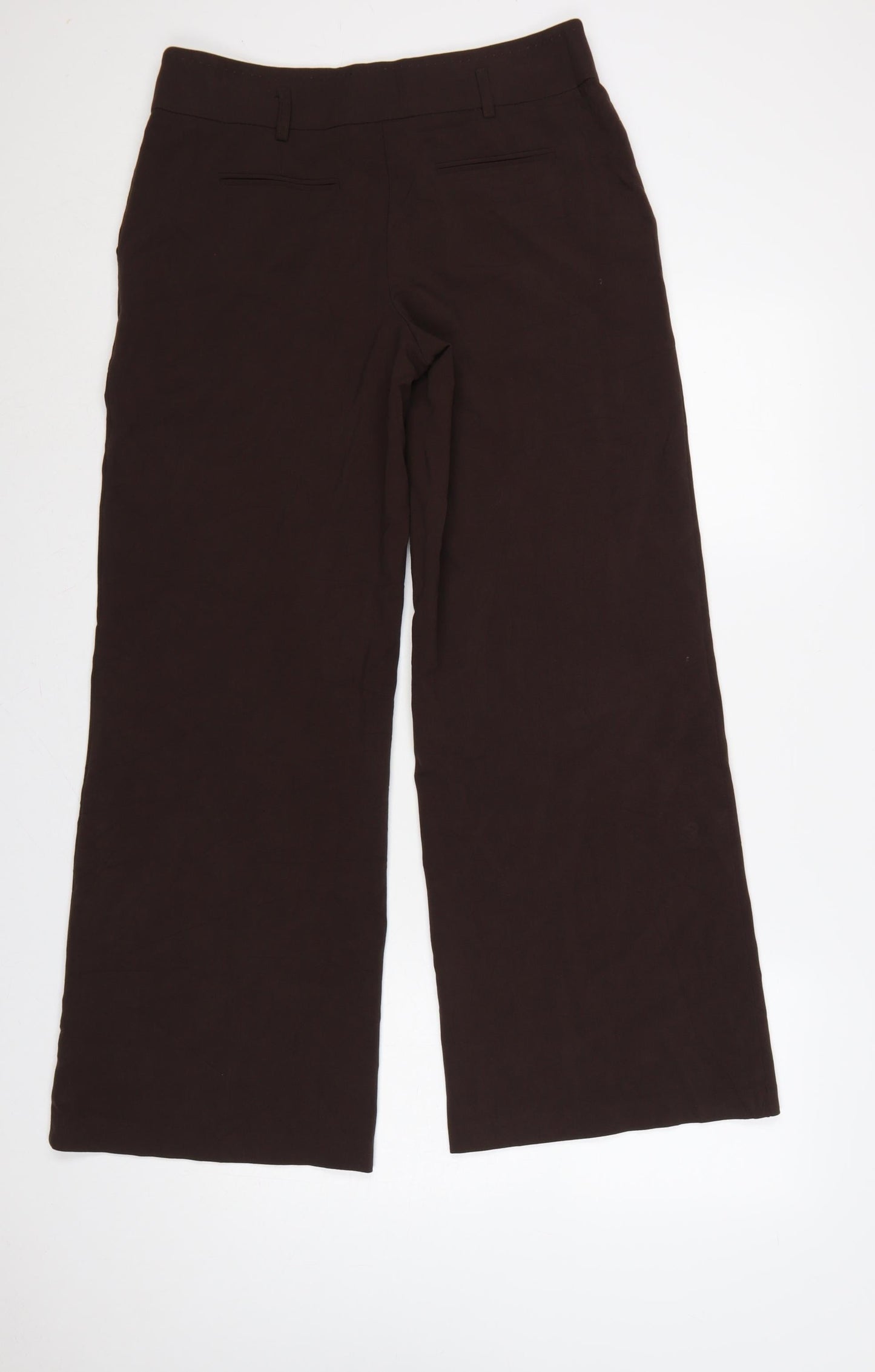 Marks & Spencer Women Brown UK 12 Wide Leg Tailored Dress Trousers
