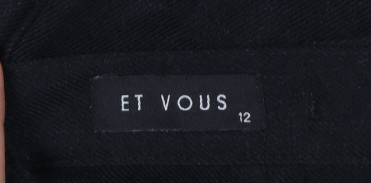 Et Vous Women’s Black Size 12 Straight Leg Dress Trousers
